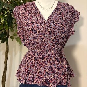 Jessica Simpson Multicolor V-Neck Blouse